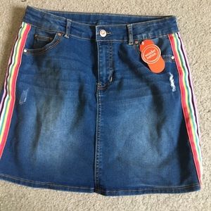 Denim Rainbow Skirt 🌈